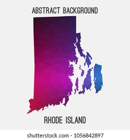 Rhode Island map in geometric polygonal,mosaic style.Abstract tessellation,modern design background,low poly. Geometric cover, mockup. Vector illustration.
