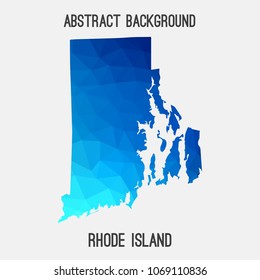 Rhode Island map in geometric polygonal,mosaic style.Abstract tessellation,modern design background,low poly. Geometric cover, mockup. Vector illustration.