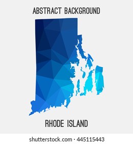 Rhode Island map in geometric polygonal,mosaic style.Abstract tessellation,modern design background. Vector illustration EPS8