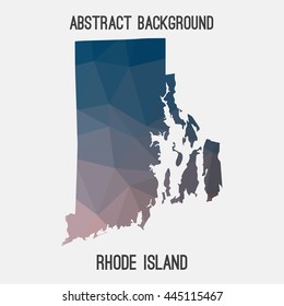 Rhode Island map in geometric polygonal,mosaic style.Abstract tessellation,modern design background. Vector illustration EPS8