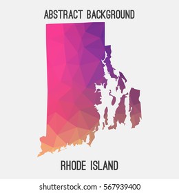 Rhode Island map in geometric polygonal,mosaic style.Abstract tessellation,modern design background. Vector illustration