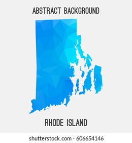 Rhode Island map in geometric polygonal,mosaic style.Abstract tessellation,modern design background,low poly. Vector illustration.