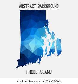 Rhode Island map in geometric polygonal,mosaic style.Abstract tessellation,modern design background,low poly. Vector illustration.