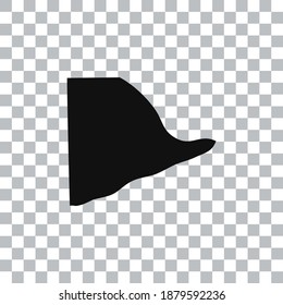 Rhode Island map isolated on transparent background. Black map for your design. Vector illustration, easy to edit.