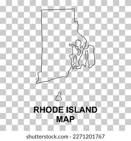 Rhode island map shape, united states of america. Flat concept symbol vector illustration .