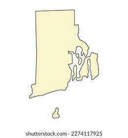 Rhode island map shape, united states of america. Flat concept symbol vector illustration .