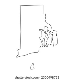 Forma de mapa de las islas Rhode, estados unidos de américa. Ilustración vectorial de símbolo plano.