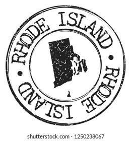 Rhode Island Map Silhouette Postal Passport. Stamp Round Vector Icon Seal Badge Illustration.