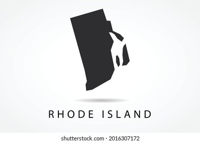 Mapa de Rhode Island - EE.UU., Mapa de los Estados Unidos de América, Mapa Mundial de la plantilla del vector internacional aislado en fondo blanco - Ilustración vectorial eps 10