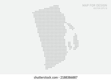 Rhode Island Map - USA, United States of America Map vector template with grey pixel, grid, grunge, halftone style isolated on white background for infographic, design - Vector illustration eps 10