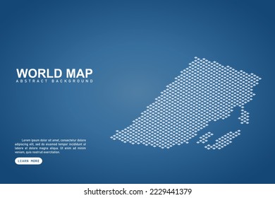 Rhode Island Map - USA, United States of America Map vector template with isometric top and white pixel, grid, grunge, halftone style isolated on blue background - Vector illustration eps 10