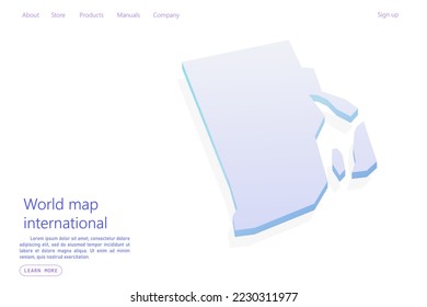 Mapa de Rhode Island - EE.UU., Estados Unidos de América Mapa plantilla vectorial con estilo isométrico que incluye sombra, color púrpura y azul aislado en fondo blanco - Ilustración vectorial eps 10