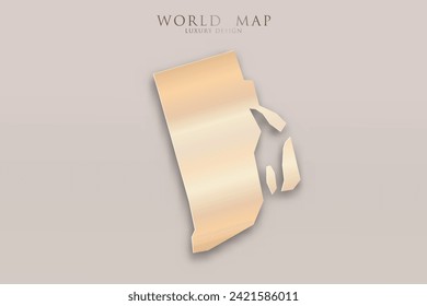 Rhode Island Map - USA, United States of America Map vector template with 3D, gold luxury design including shadow on bright background for design, education, website - Vector illustration eps 10