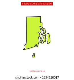 Rhode Island Map Vector Design Template