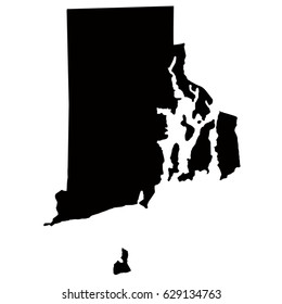 Rhode Island map, vector illustration