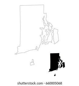 Rhode Island map, vector illustration