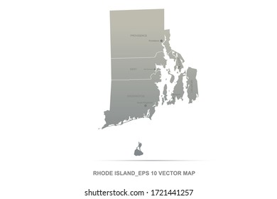 rhode island map. vector map of rhode island, U.S states.