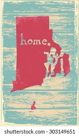 Rhode Island nostalgic rustic vintage state vector sign