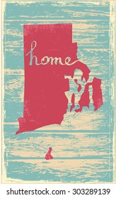 Rhode Island nostalgic rustic vintage state vector sign