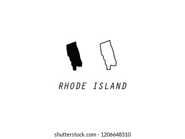 Rhode Island outline map state shape USA America borders