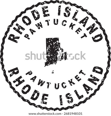 Rhode Island Pawtucket Round Seal Map Design