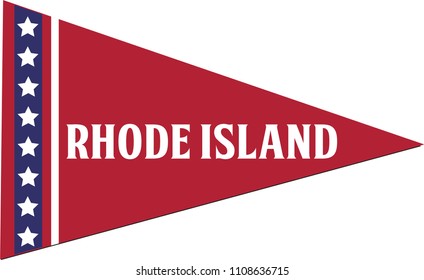 Rhode Island Pennant, State Flag, Vector Isolated Banner Triangle