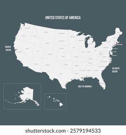 Rhode Island - Red Vector Map of Rhode Island