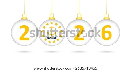 Rhode Island State Flag Christmas Balls 2026 Decoration.