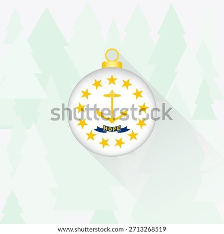 Rhode Island State Flag Christmas Decoration.