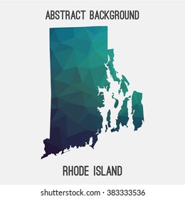 Rhode Island state map in geometric polygonal style.Abstract tessellation,modern design background. Vector illustration EPS8