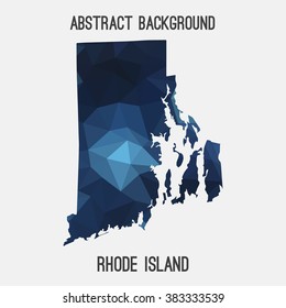 Rhode Island state map in geometric polygonal style.Abstract tessellation,modern design background. Vector illustration EPS8