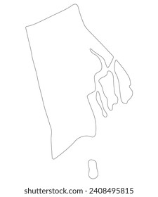 Rhode Island state map. Map of the U.S. state of Rhode Island.