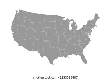 Rhode Island state map. Vector illustration.