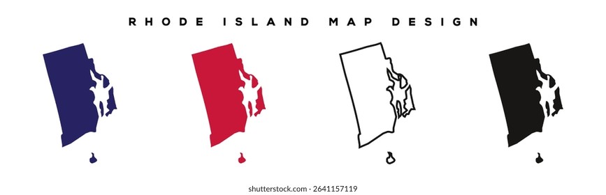 Rhode Island State Map, Vintage Style Illustration with Labeled Cities and Borders
