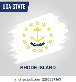 Rhode Island State Region of United States of America Grunge Vektorflaggenvorlage 