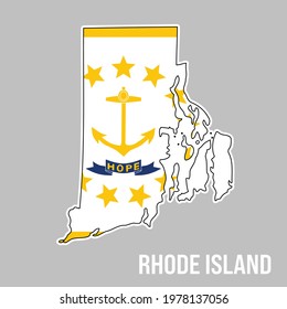 Rhode Island State Silhouette Flag Stock Vector (Royalty Free