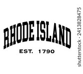 Rhode Island typography design for tshirt hoodie baseball cap jacket and other uses vector