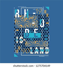 rhode island typography graphic summer beach  design cool vector