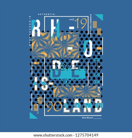 rhode island typography graphic summer beach  design cool vector