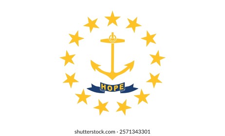 Rhode Island US State Flag Vector Illustration