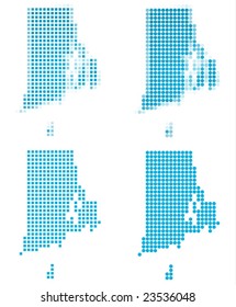 Rhode Island (USA) map mosaic set. Isolated on white background.