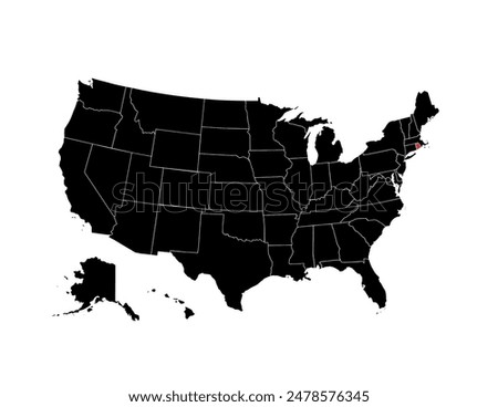 Rhode Island vector map. High detailed illustration. United state of America country.