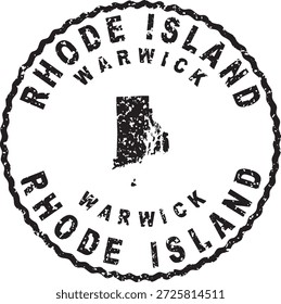 Rhode Island Warwick Round Seal Map Design
