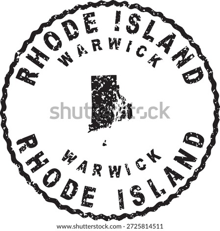 Rhode Island Warwick Round Seal Map Design
