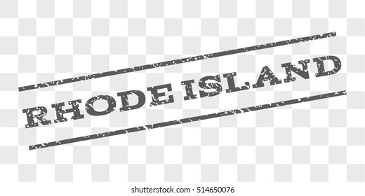 Rhode Island watermark stamp. Text tag between parallel lines with grunge design style. Rubber seal stamp with unclean texture. Vector grey color ink imprint on a chess transparent background.