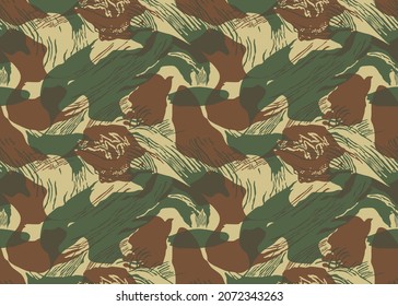 Rhodesian Brushstroke Camouflage patten green and brown