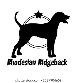 Rodesia Ridgeback silueta de perro, perro, razas de perro, logotipo, Vector, silueta, diseño de logotipo, animal, ilustración, icono, signo, diseño, negro, símbolo, mascota