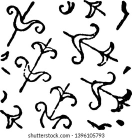 Rhodian or Lily Design has the appearance somewhat of a shamrock leaf vintage line drawing or engraving.