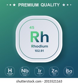 Rhodium element from the periodic table - Modern design