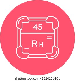 Rhodium Line vector Icon Design